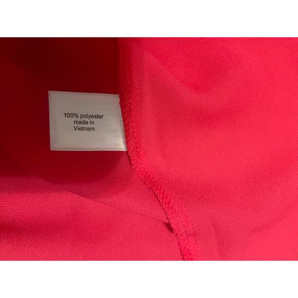 Lane Bryant Size 20 Semi Sheer Button Up Sleeveless Blouse - Hot Pink EUC - Picture 8 of 11